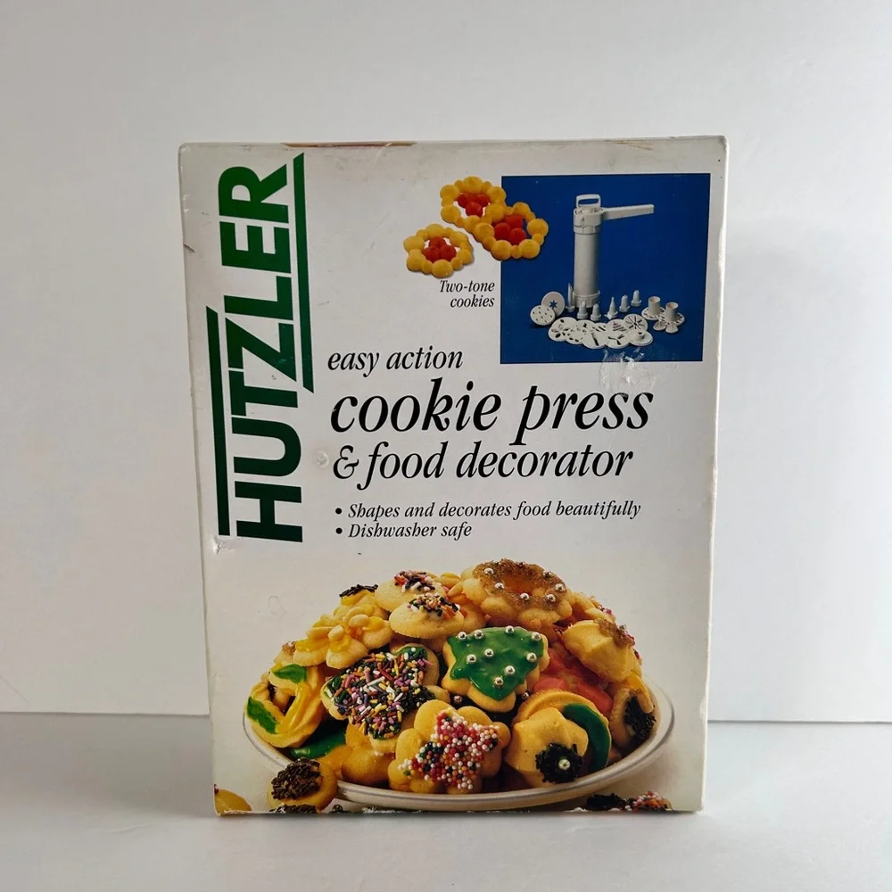 Cookie Press & Food Decorator Hutzler New Open Box Complete Holiaday Baking